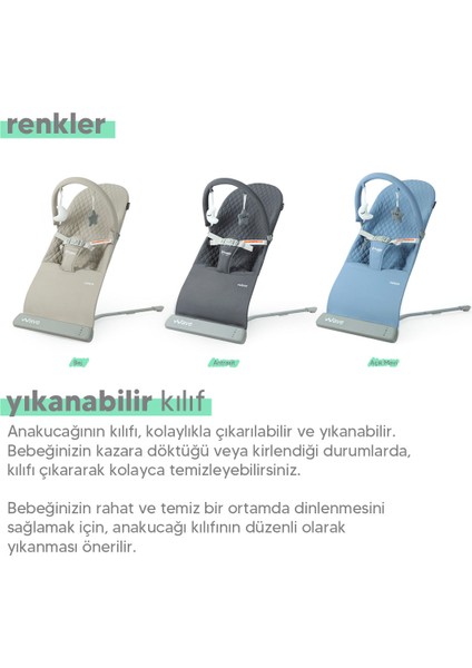 Wave Bebek Hareket Ettikçe Sallanabilen Kademeli Müzikli Titreşimli Anakucağı