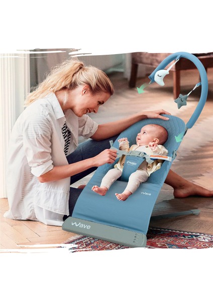 Wave Bebek Hareket Ettikçe Sallanabilen Kademeli Müzikli Titreşimli Anakucağı
