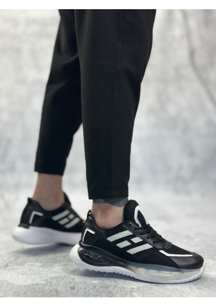 DRNBA0650 Tarz Sneakers Yüksek Taban Siyah Beyaz Spor Ayakkabısı