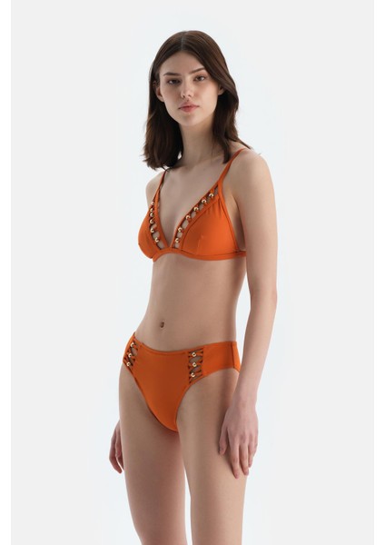 Kiremit Üçgen Küçük Bikini Üst