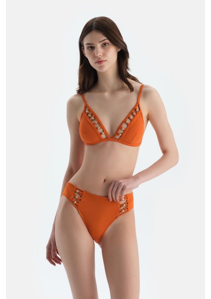 Kiremit Üçgen Küçük Bikini Üst