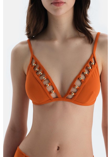 Kiremit Üçgen Küçük Bikini Üst