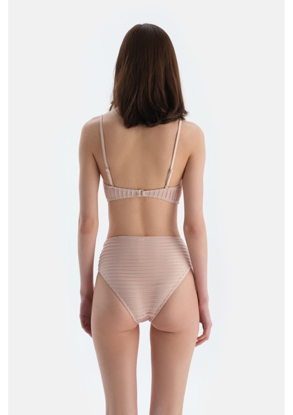 Ekru Yüksek Bel Bikini Alt