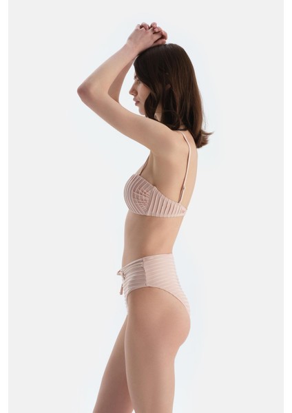 Ekru Yüksek Bel Bikini Alt