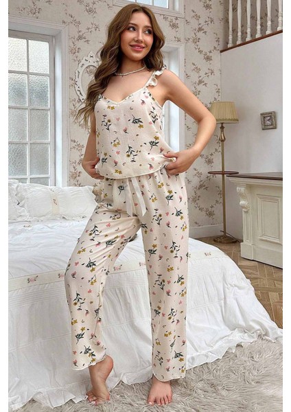 Özel Örme Kumaş Askılı Pijama Takımı modelleri