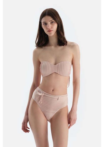 Ekru Yüksek Bel Bikini Alt