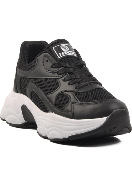 Ayakmod 164 G Siyah-Beyaz Tekstil Kadın Sneaker