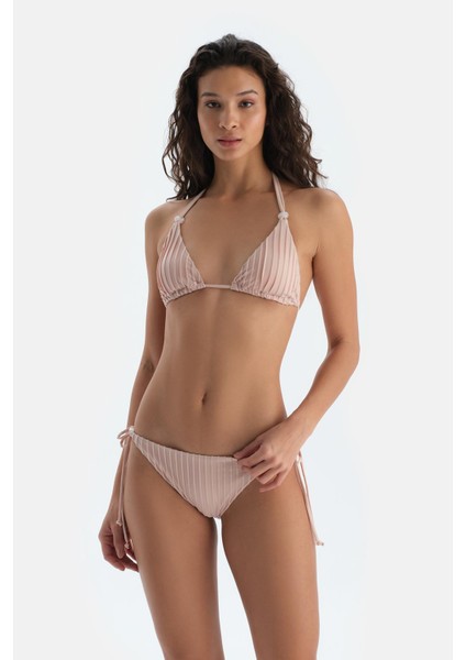 Ekru Spagetti Bikini Alt