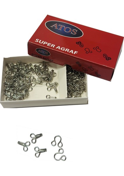 Agraf - Kopça No:4 Gümüş (50 Adet)