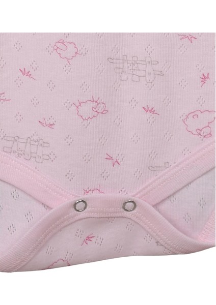 Bebek Atlet Pamuklu Body Jakarlı Kuzu Desenli Çıtçıtlı Zıbın fırsatları