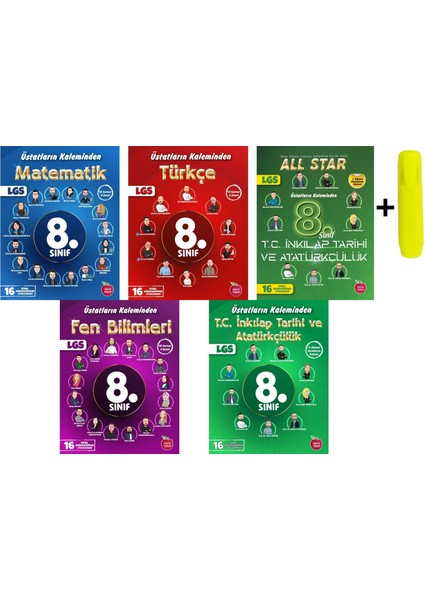 Newton 8.sınıf Matematik Fen Türkçe Inkılap 16 Deneme 5 Kitap