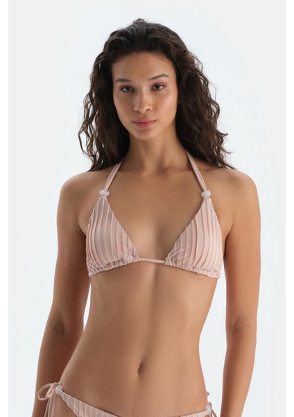 Ekru Üçgen Küçük Bikini Üst