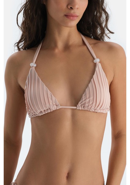 Ekru Üçgen Küçük Bikini Üst indirimleri