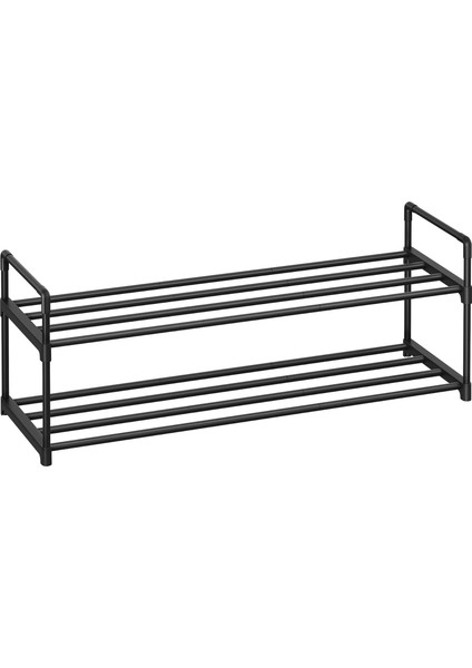 2 Seviyeli Ayakkabı Rafı, 10 Çift Ayakkabıya Kadar Metal Ayakkabı Saklama Yeri LSA12BK