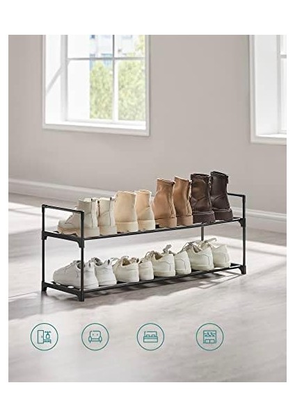 2 Seviyeli Ayakkabı Rafı, 10 Çift Ayakkabıya Kadar Metal Ayakkabı Saklama Yeri LSA12BK modelleri