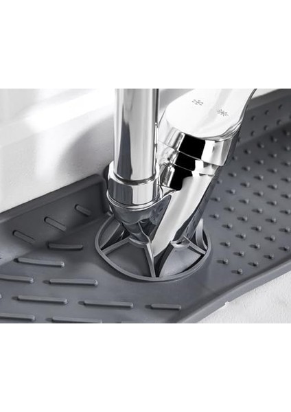 Musluk Emici Mat, Silikon Katlanabilir Musluk Sıçrama Koruması Lavabo Damlama Matı Su Tutucu Lavabo Matı Kurutma Matı Mutfak ve Banyo Için Lavabo Aksesuarları (Gri) modelleri