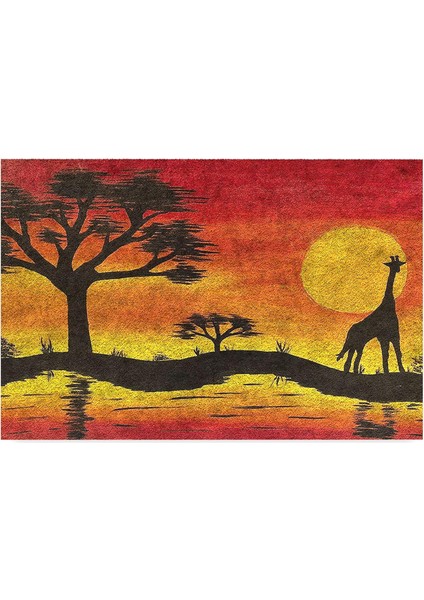 Tasarımlı Dekoratif Kapı Önü Paspas, Dış Mekan/ev Içi/banyo/mutfak/yatak Odası/giriş Paspasları (Afrika, 45 x 70)