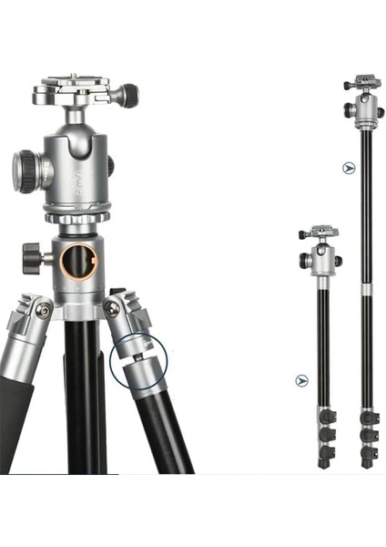 HT-T03 Çok Fonksiyonlu 360 Crossbar Tripod Profesyonel Yatak Dikey Panaromik Başlı Tripod Makro Hassas 160 cm