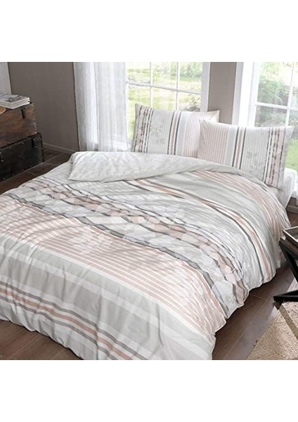 1000042480002 Melanie Ranforce Tek Kişilik Nevresim Takımı, Taş, Dolu modelleri