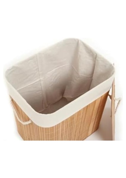 Bambu Katlanabilir Çamaşır Sepeti Dikdörtgen Kirli Sepeti 42X32X50