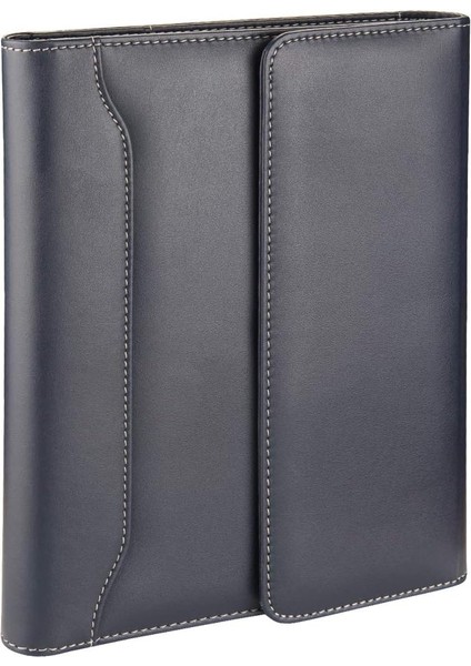 4515 Ajanda Tarihsiz Kareli 17X24 cm Ajanda/defter Hesap Makineli Suni Deri Organizer, Lacivert