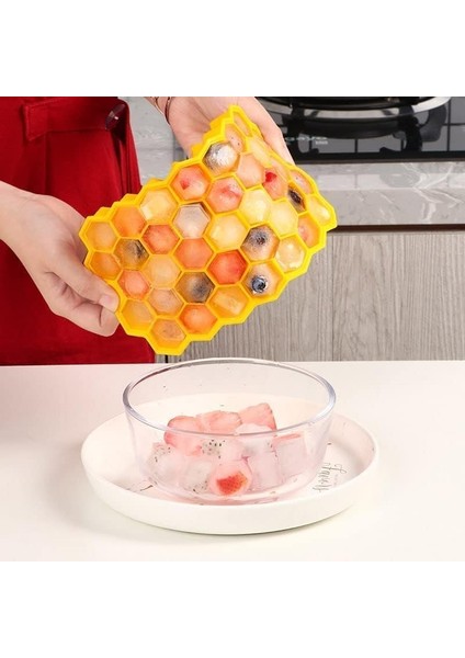 Home Pratik Petek Şeklinde Silikon Buz Kalıbı Silikon Yapışmaz Buzluk Petek Buz Küpü Asorti