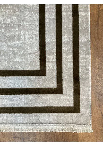 Çerçeve Model Bambu Yıkanabilir Parlak Halı Siyah Çizgi fiyatları
