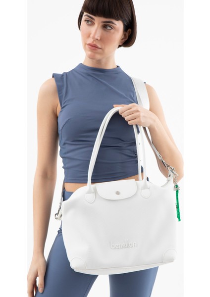Benetton Kadın Kol Çantası Beyaz BNT1567 fiyatları