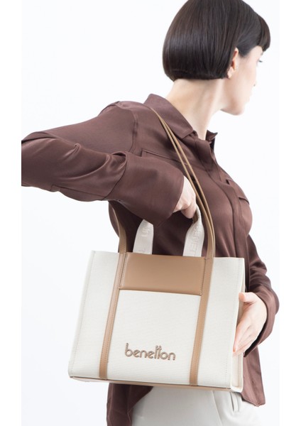 Benetton Kadın El Çantası Bej BNT1532