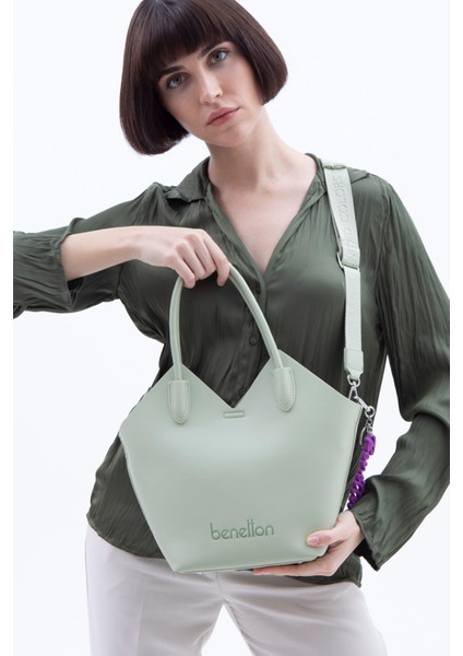 Benetton Kadın El Çantası Yeşil BNT1518 modelleri
