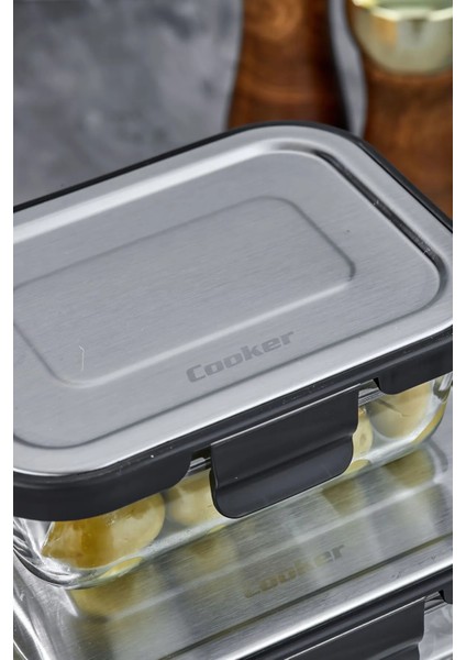 4'lü Cam Saklama Kabı Seti – Paslanmaz Çelik Kapaklı, Sızdırmaz, Hava Geçirmez, Bulaşık Makinesi ve Mikrodalga Uyumlu fırsatları