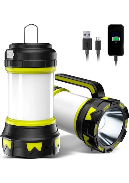 Trendstore Kamp Tipi LED USB Şarj Edilebilir Dim Pot Su Geçirmez Taşınabilir El Feneri