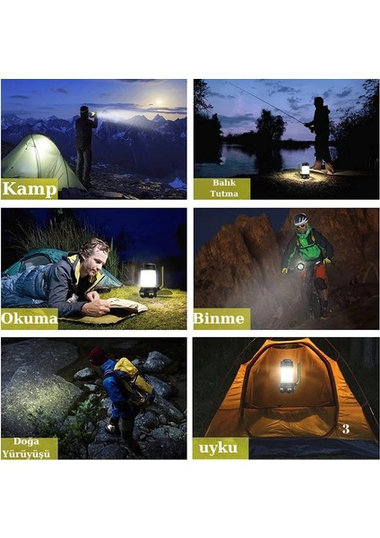 Trendstore Kamp Tipi LED USB Şarj Edilebilir Dim Pot Su Geçirmez Taşınabilir El Feneri