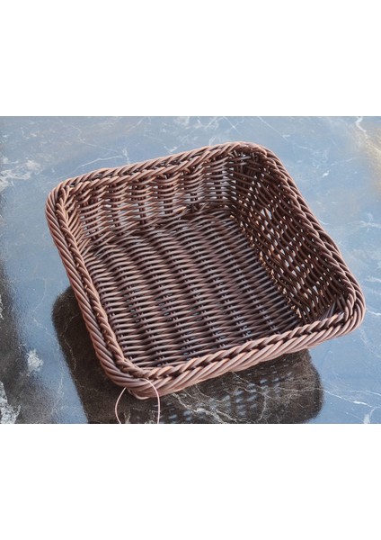Ekmeklik Örgü Desenli Kahverengi Plastik
