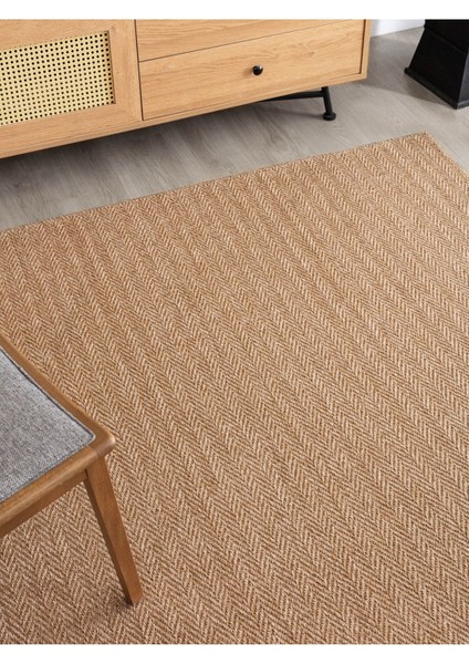 SRZ-0503 Jüt Tabanlı Hasır Dokuma Örme Bohem Antialerjik Halı Kilim Balık Sırtı