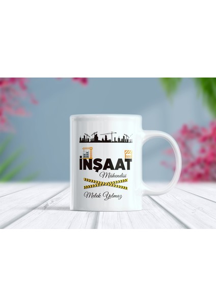 Inşaat Mühendisi Isimli Meslek Tasarımlı Kupa Bardak
