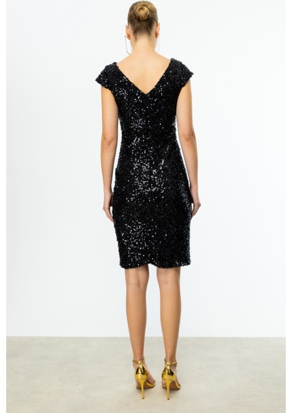 Pul Payetli Kadın Midi Elbise 25Y.EKL.ELB.05086.1 fırsatları