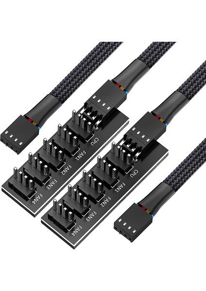 Pwm Fan Hub Splitter, 4 Pin Siyah Kollu 5 Yollu Pc Cpu Soğutma Kutusu Uzatma Splitter Adaptör Kablosu 40 Cm/15.7 Inç (Yurt Dışından)