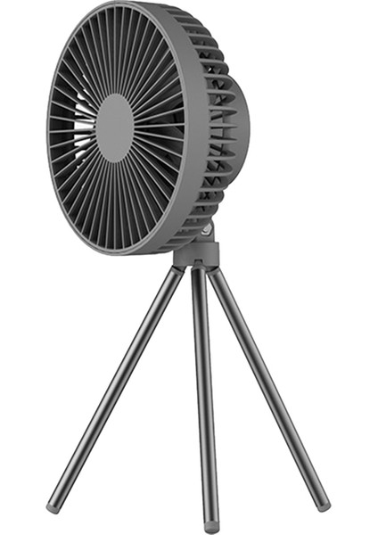 Taşınabilir Kamp Fanı Şarj Edilebilir Çok Mini USB Dış Mekan Tavan Işık Tripod Standı Masaüstü Gri (Yurt Dışından)