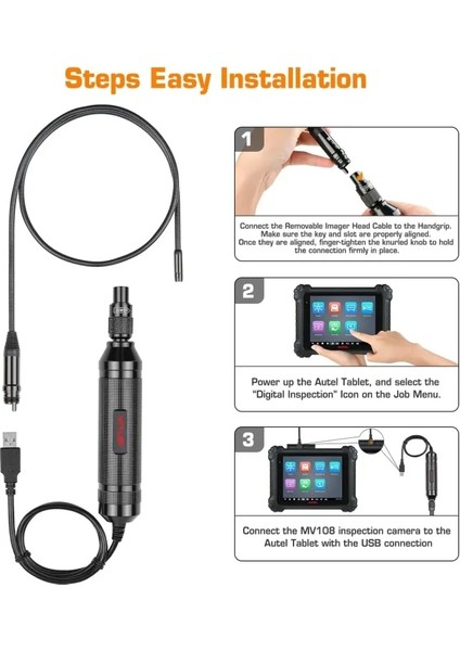 Maxivideo LED Işıklı 2mp Endoskop Hd Kamera MV108S