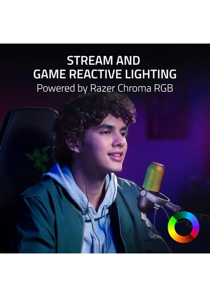 Seiren V3 Chroma Rgb USB Mikrofon Black
