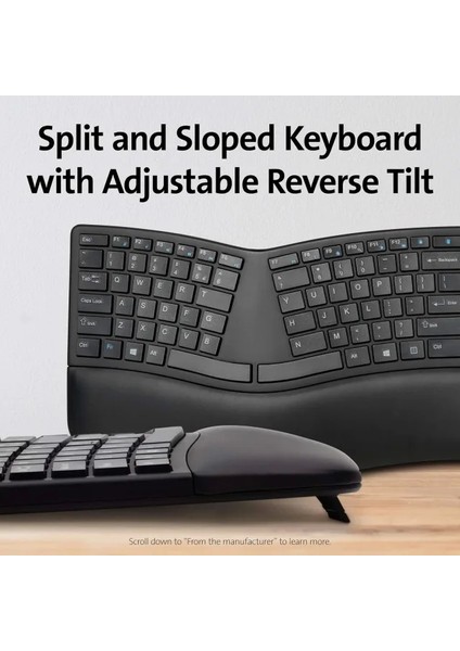 Pro Fit Ergonomik Kablosuz Klavye (K75406US) Kablosuz Klavye Black