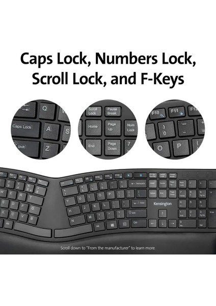 Pro Fit Ergonomik Kablosuz Klavye (K75406US) Kablosuz Klavye Black indirimleri