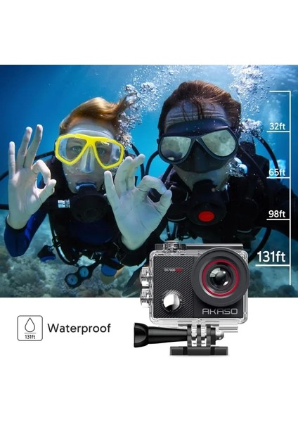 EK7000 Pro 4K Su Geçirmez Dokunmatik Ekranlı Aksiyon Kamerası With 64GB Microsd Card fırsatları