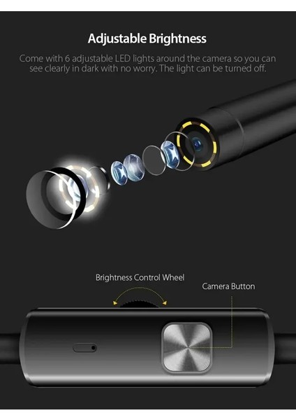IP67 Suya Dayanıklı 3'ü 1 Arada Endoskop Single Camera
