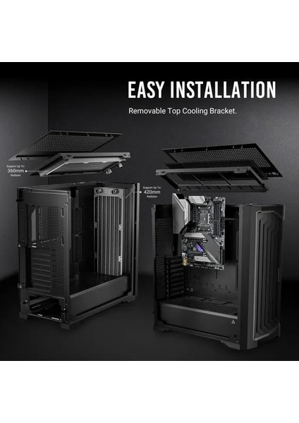 Full Tower Temp Display Mesh Ön Panel E-Atx Pc Oyun Kasası Performance 1