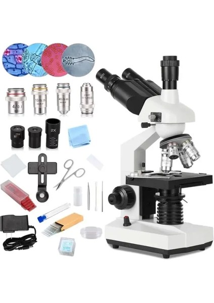 Güçlü Biyolojik Mikroskop Trinocular Microscope