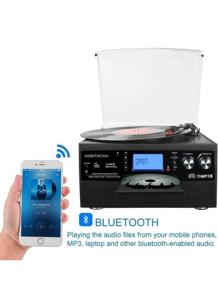 Dıgıtnow Bluetooth Pikap Stereo Hoparlörlü Pikap
