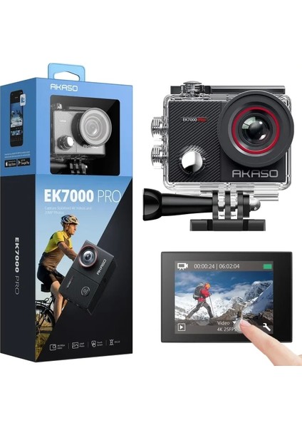 EK7000 Pro 4K Su Geçirmez Dokunmatik Ekranlı Aksiyon Kamerası Standalone indirimleri