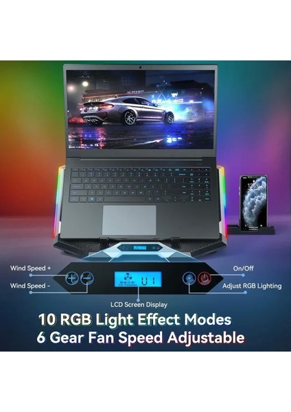 Oyun Laptop Soğutucu - 27.9-43.9 cm 8 Fan modelleri